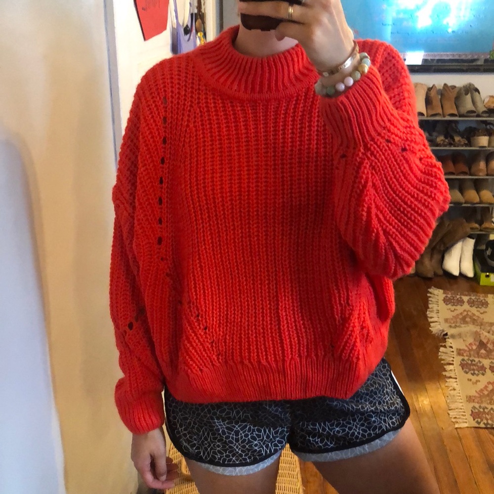 Mock neck orange H&M sweater